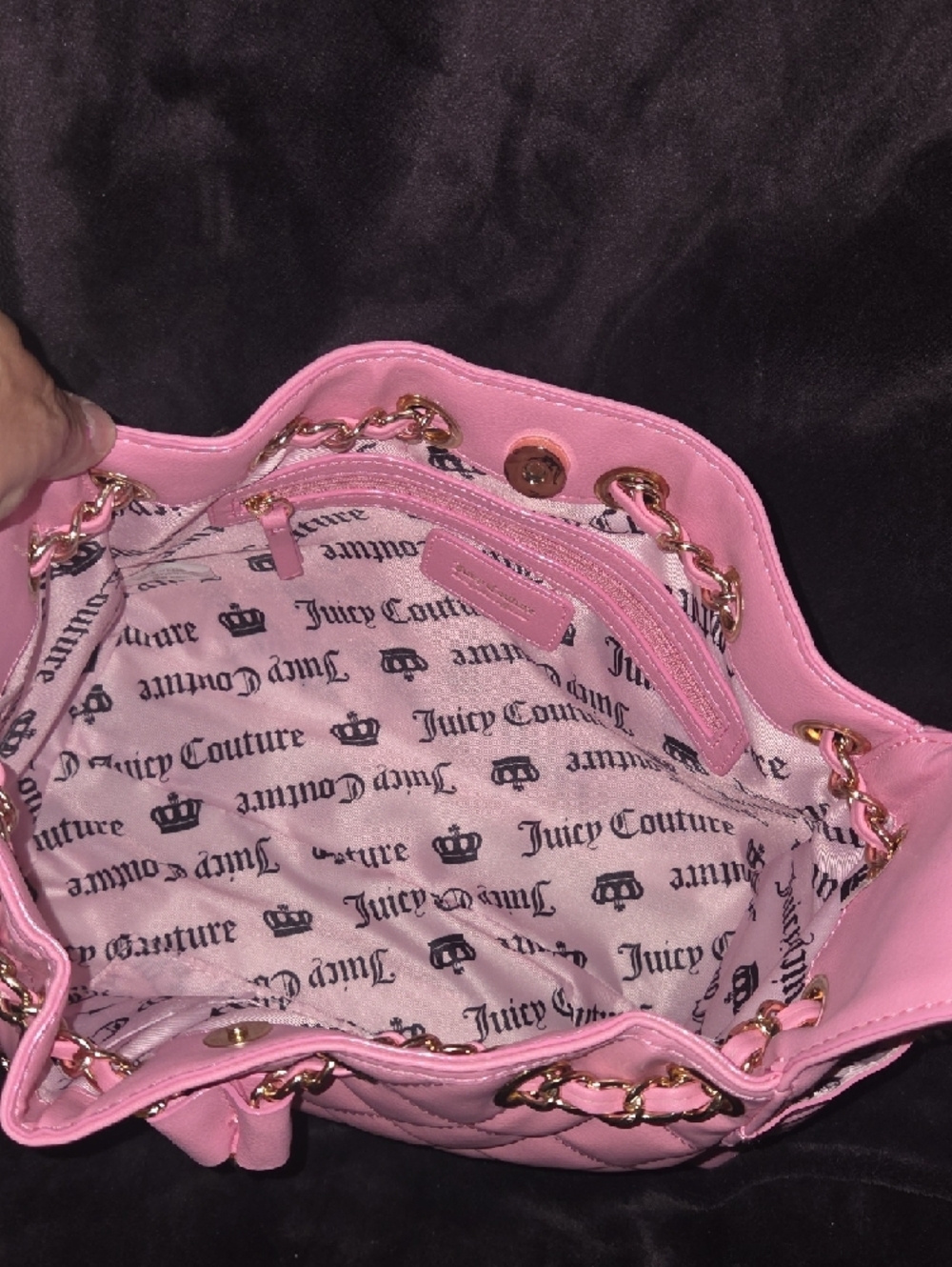 Juicy Couture Pink Quilted Shoulder Bag with Chain Strap - Picture 2 of 3